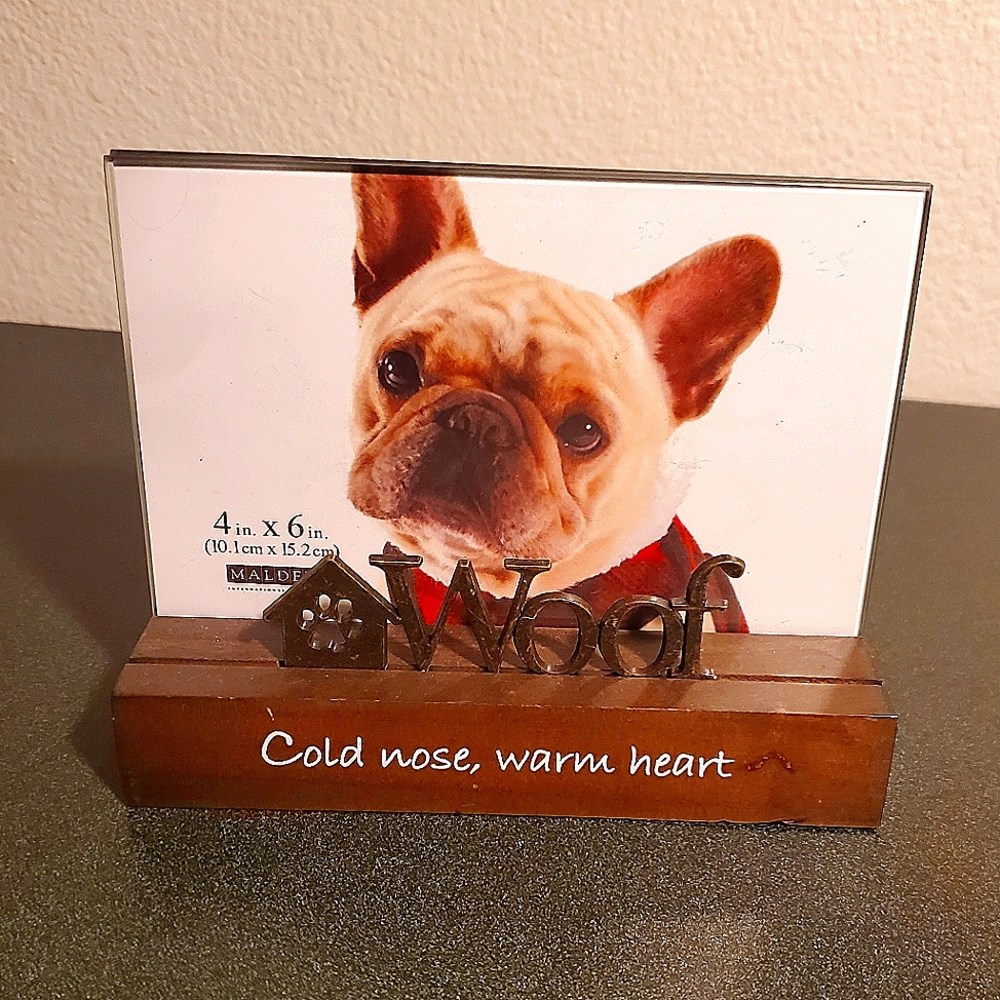 Cute 4×6 Dog "Woof" Cold nose Warm heart photo frame
